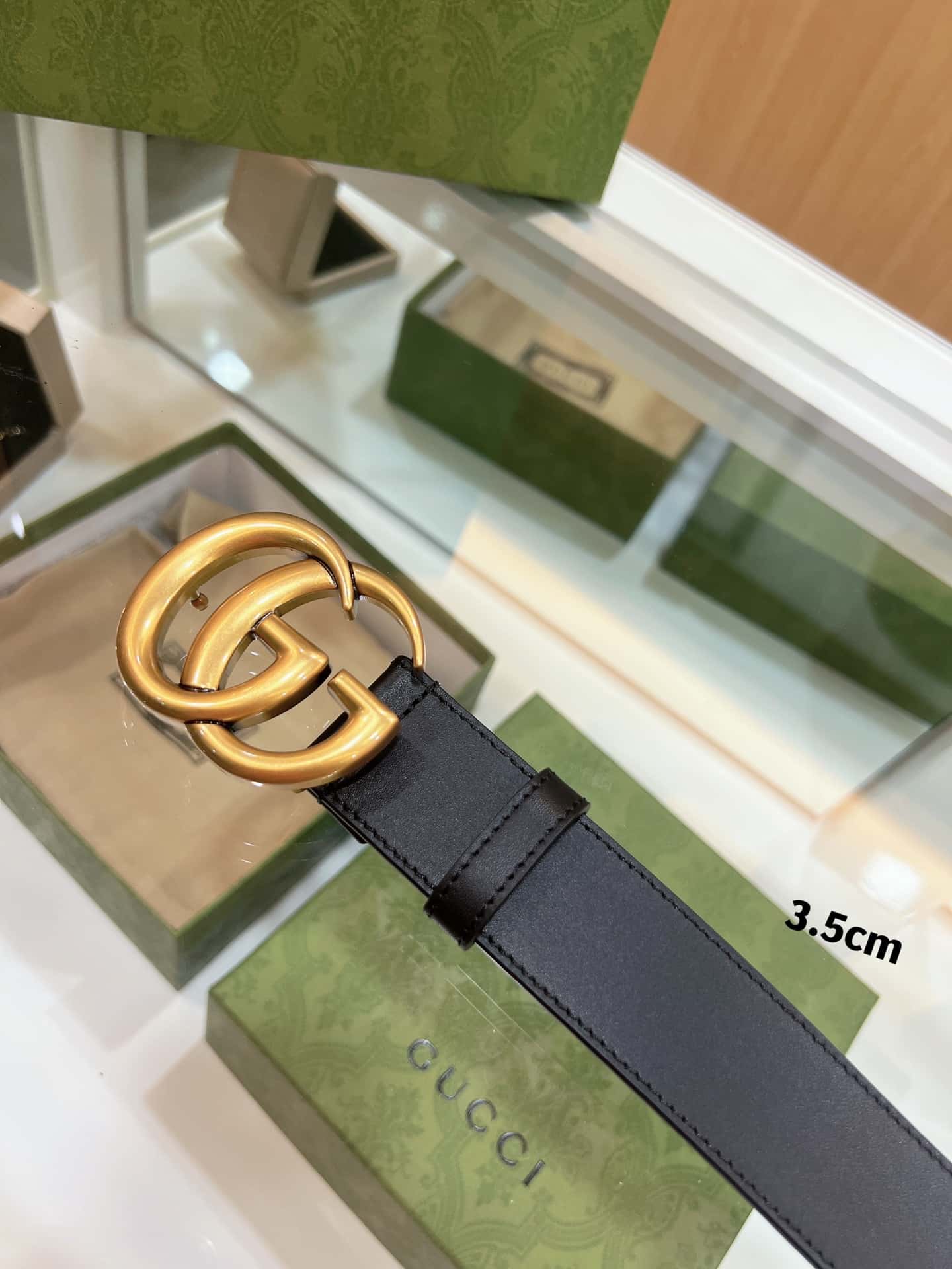 Gvc*1 double-sided selected top layer leather GG belt
