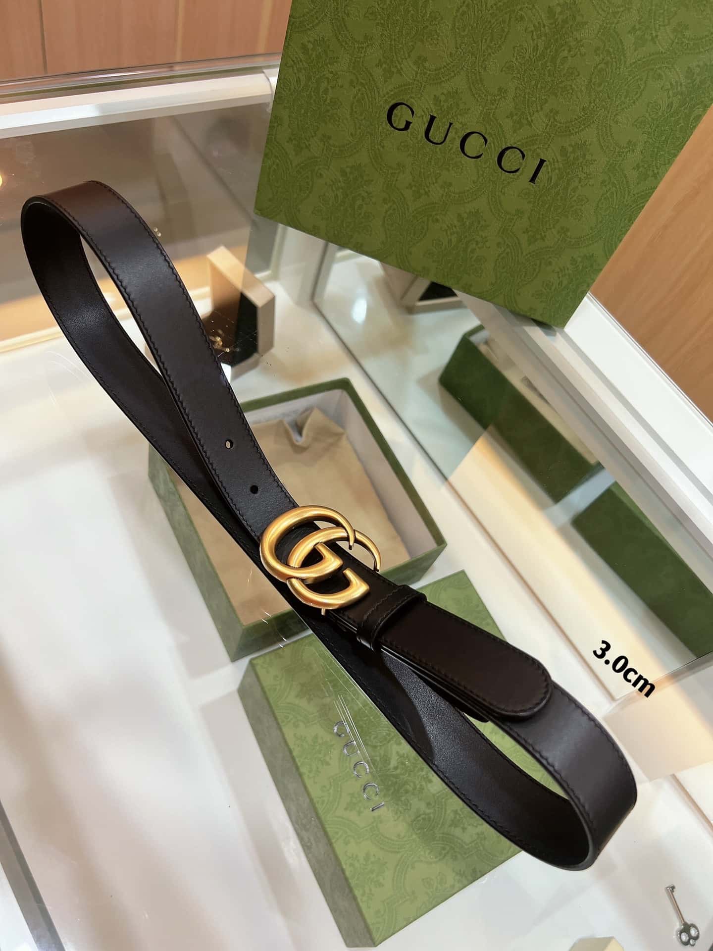 Gvc*1 double-sided selected top layer leather GG belt