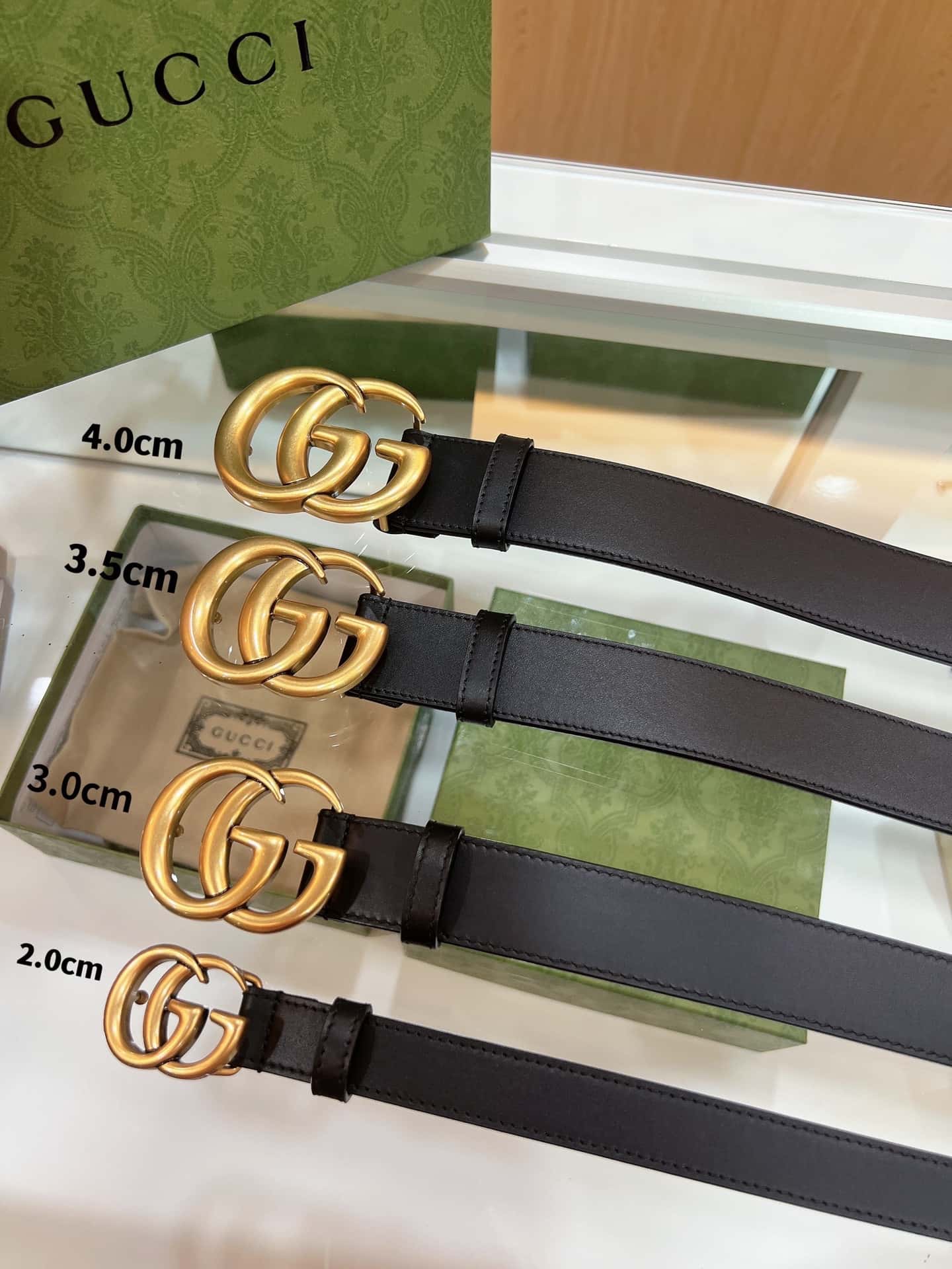 Gvc*1 double-sided selected top layer leather GG belt