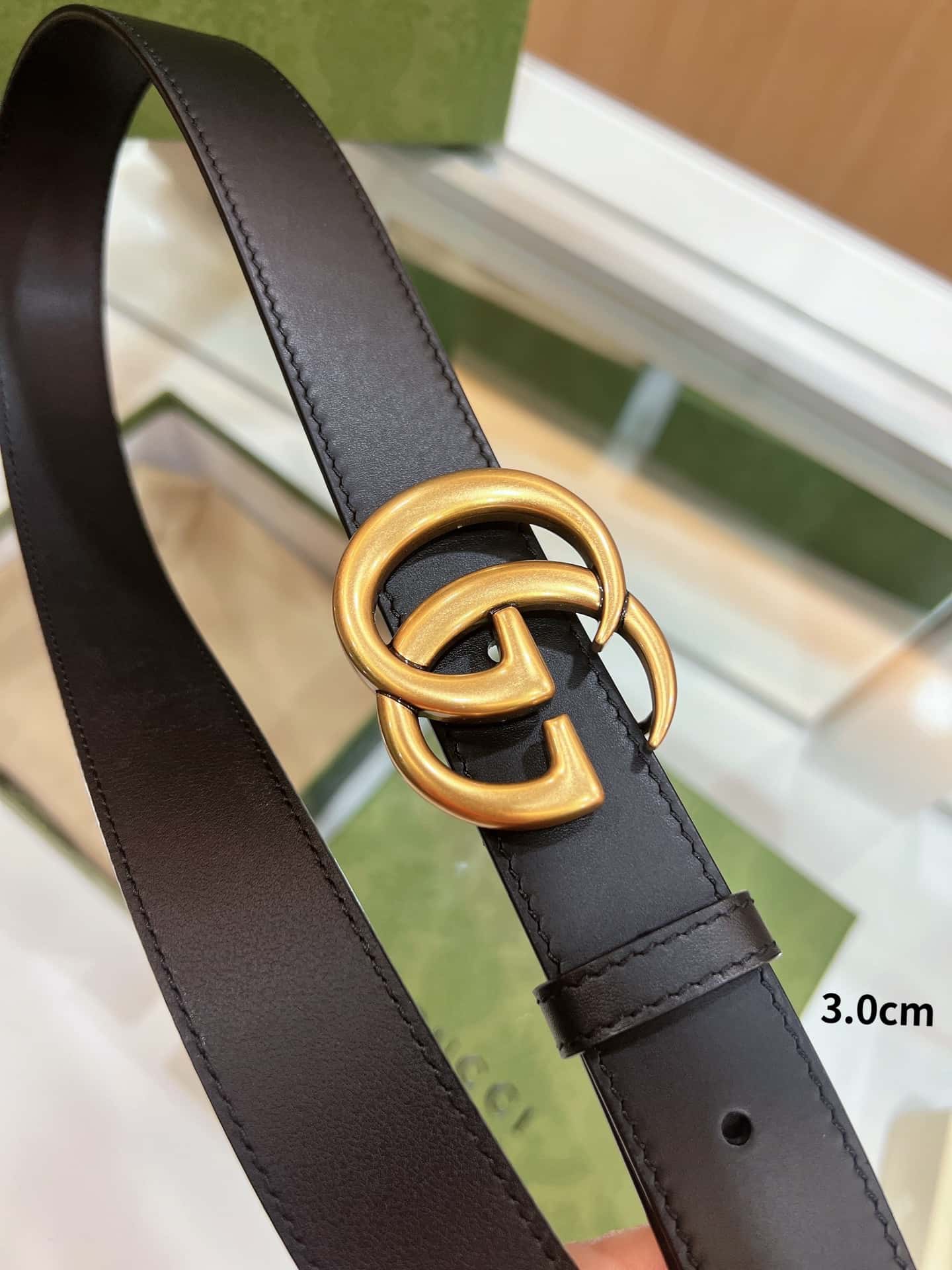 Gvc*1 double-sided selected top layer leather GG belt