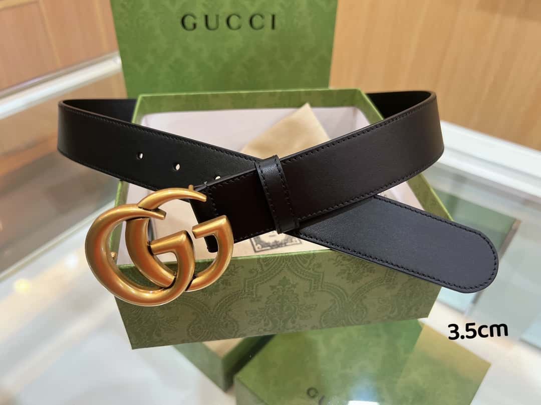 Gvc*1 double-sided selected top layer leather GG belt