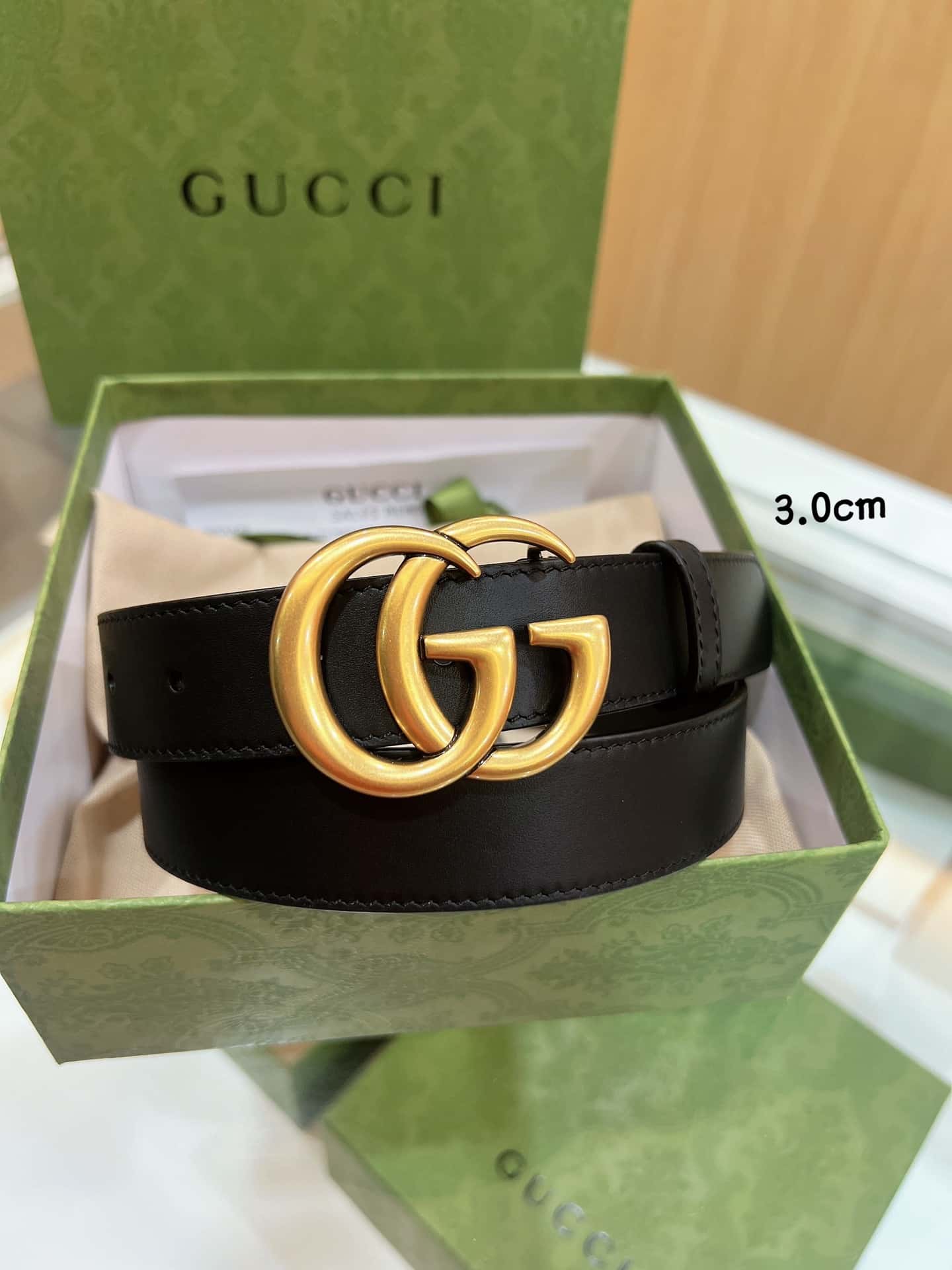 Gvc*1 double-sided selected top layer leather GG belt