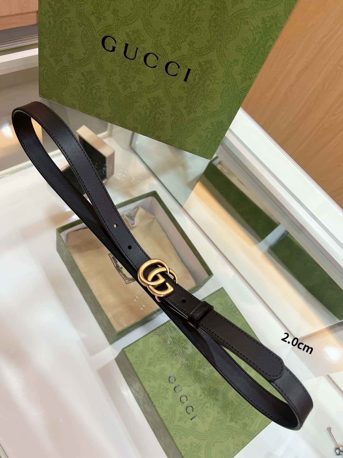 Gvc*1 double-sided selected top layer leather GG belt