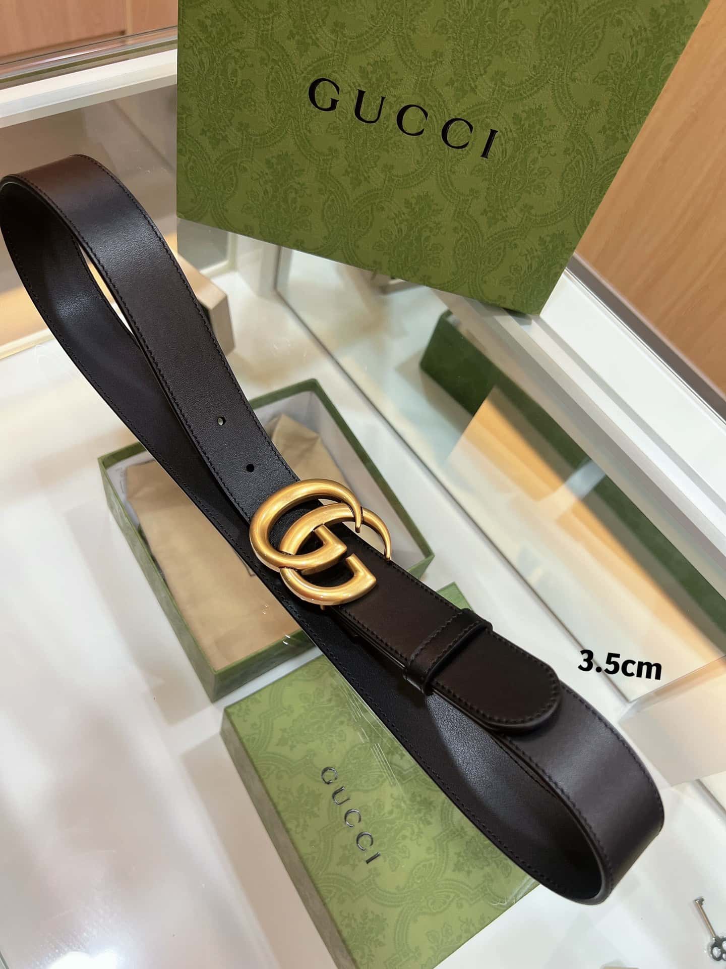 Gvc*1 double-sided selected top layer leather GG belt