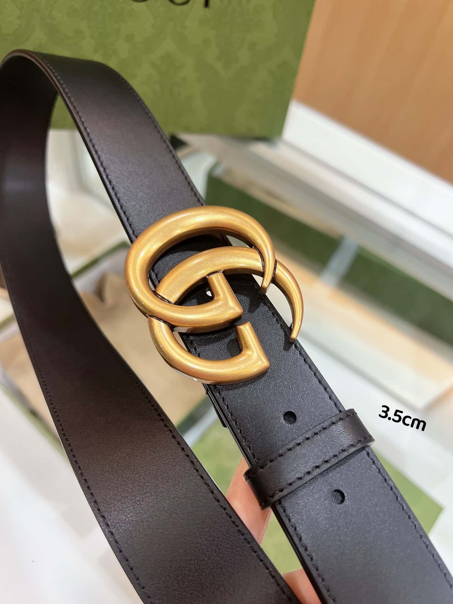 Gvc*1 double-sided selected top layer leather GG belt