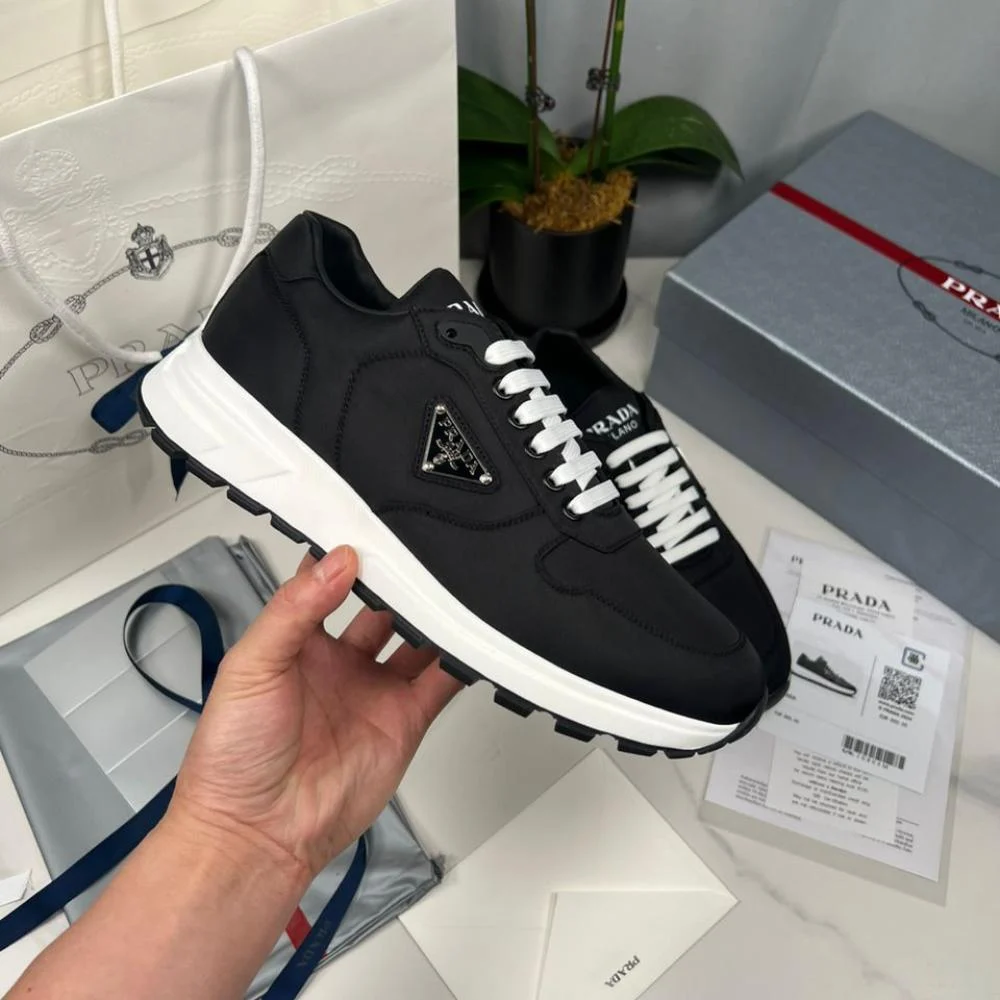Pra*a Re-Nylon Leather Sneakers