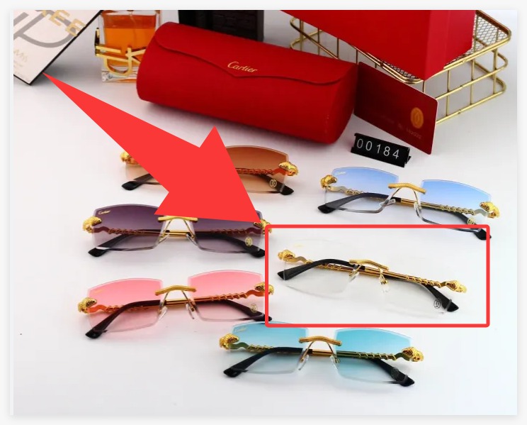 Frameless Square Sunglasses with Snake Design